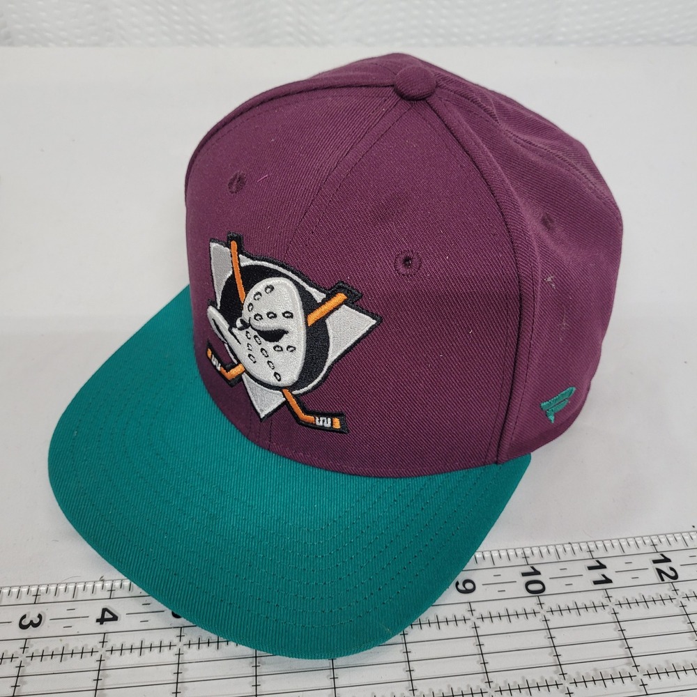 Fanatics Anaheim Ducks NHL Snapback Hat Maroon Teal Vintage Logo Cap 151A
